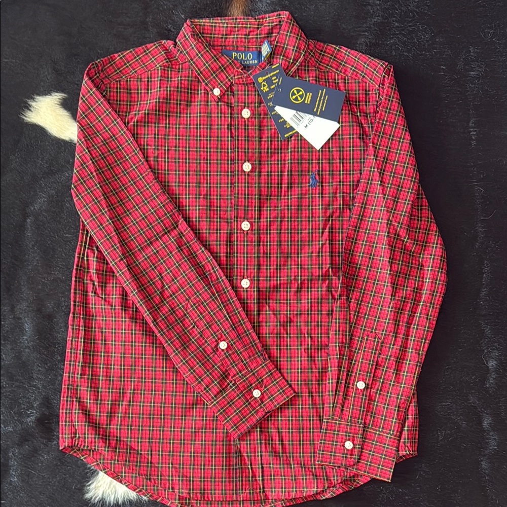 Polo by Ralph Lauren Red and Black Checkered Men's Shirt